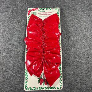 VINTAGE CHRISTMAS 6 BOWS NOS NIP Decoration Ornaments Wrapping